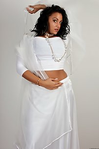 Sexy Girl Keira Posing In White Dress