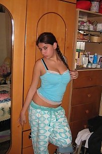 indian in sexy pajamas giving kisses on camera
