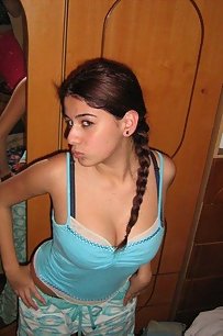 indian in sexy pajamas giving kisses on camera