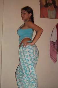 indian in sexy pajamas giving kisses on camera