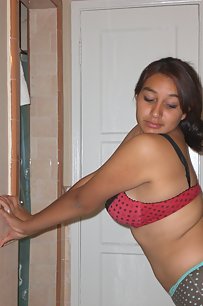 indian babe in sexy lingerie in bedroom