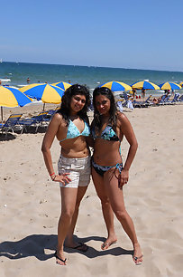 Pakistani girl on beach in bikini