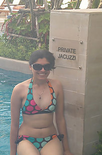 Pakistani girl on beach in bikini
