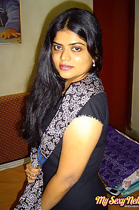Amateur Neha bhabhi in sexy black Indian shalwar suit stripping