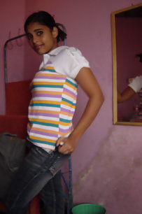 indian girl teasing her boyfriend in bra