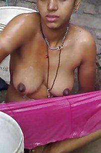 delicious indian babe open air shower