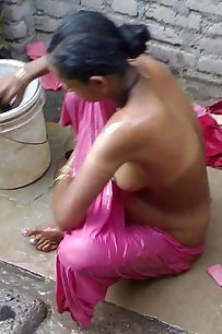 delicious indian babe open air shower