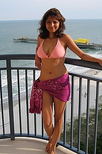 Sexy pakistani girl on beach in bikini