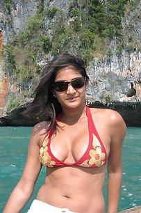 Sexy pakistani girl on beach in bikini
