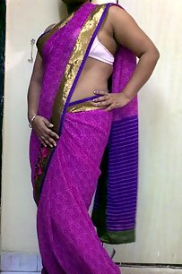 indian homemaker stripping her traditional indian outfits