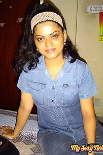 Horny Neha bhabhi in bedroom in bluw tight jean teasing hubby