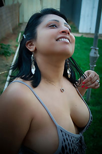 Busty Indian Babe Showing Hairy Pussy