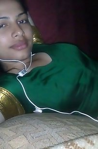 newly married indian wife with her hubby naked in bed