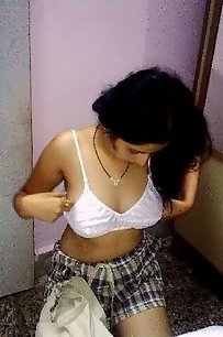 indian wife changing in her bedroom