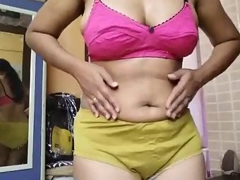 Hot Indian Aunty Pink Bra Nude