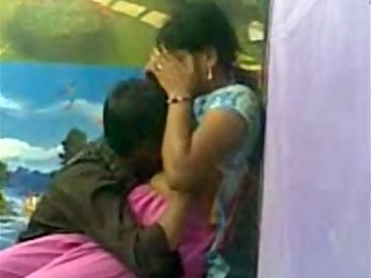 Bihari young college couple in a friend studio kissing